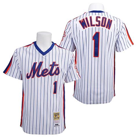 Men's Mitchell and Ness New York Mets #1 Mookie Wilson Authentic White ...