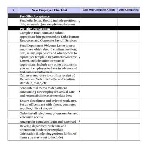 FREE 6+ Checklist Templates in Excel