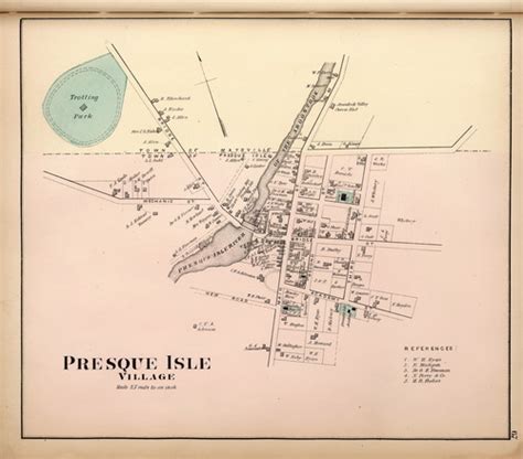 Reproductions of historic maps, bird's eye views, and more. | Presque isle, Town map, Old maps