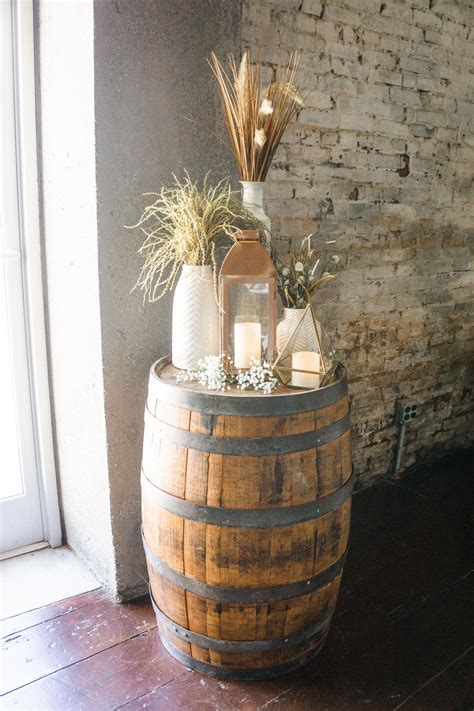 Whiskey Barrel Wedding Decor | Barrel wedding decor, Whiskey barrel ...