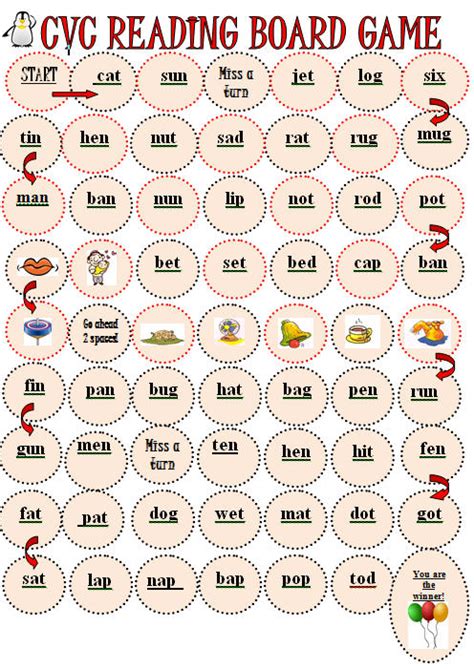 Consonant-Vowel-Consonant Board Game