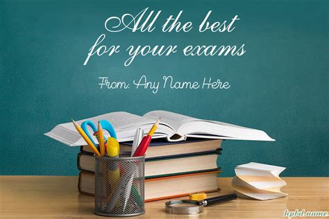 Best Wishes for Exam Success with Personalized Name Card