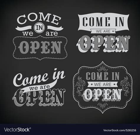 Open vintage retro sign Royalty Free Vector Image