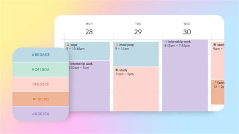 Color Palettes For Google Calendar