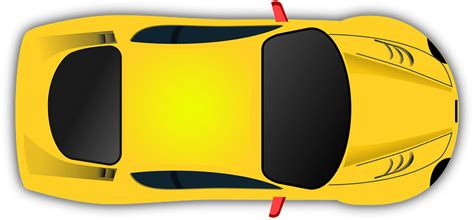 Yellow Car Top View clipart. Free download transparent .PNG | Creazilla