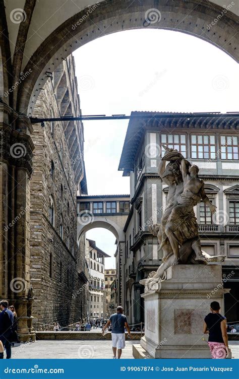 Statues Located in the `Loggia Della Signoria` in the Square `Piazza Della Signoria` Editorial ...