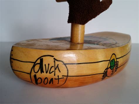 Toy Boat, Vintage Wooden Boat, Hand Carved Wood, Hand Painted ...