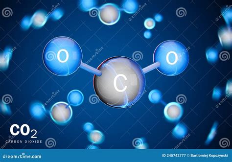 3D Model Of Carbon Dioxide CO2 Molecule. Royalty-Free Stock Photo ...