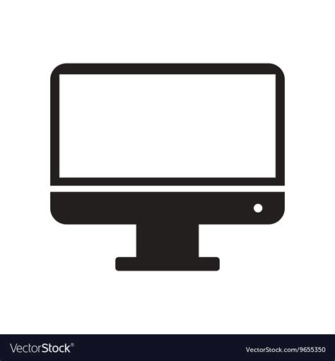 Flat icon in black and white style monitor Vector Image