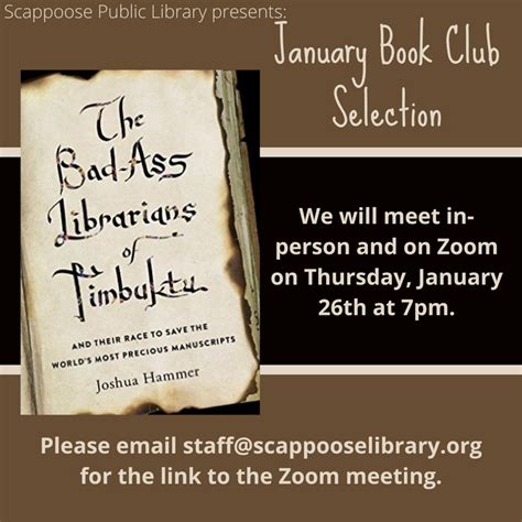 January Book Club — Scappoose Public Library