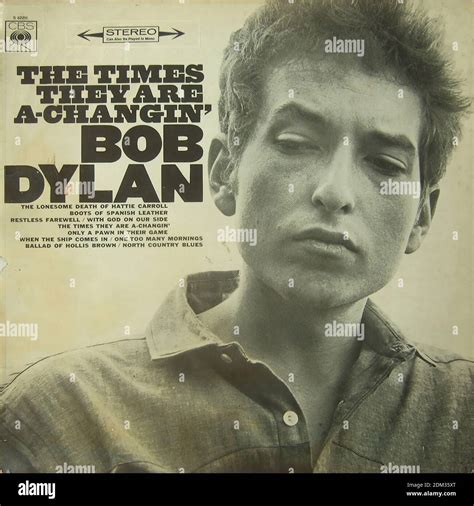 Bob Dylan - The Times They Are A-Changin', CBS S 62251 - Vintage vinyl album cover Stock Photo ...