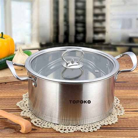 Big Sale-Topoko High Quality Stainless Steel 4-quart Saucepot - Perfect Family Soup Pot with ...