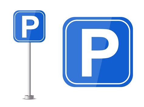 Parking Place for Car. Blue Road Sign with Letter P 2474414 Vector Art ...