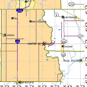 Canton, South Dakota (SD) ~ population data, races, housing & economy