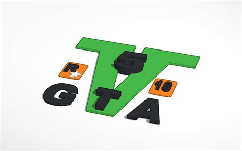 3D design GTA V 5 Logo | Tinkercad