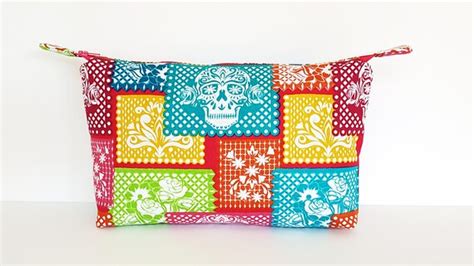 Papel Picado Makeup Bag Calaca Makeup Bag Mexican Chicano - Etsy