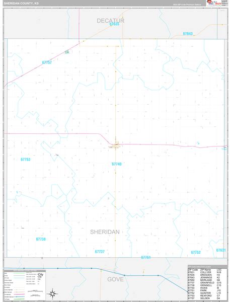 Sheridan County, KS Wall Map Premium Style by MarketMAPS - MapSales