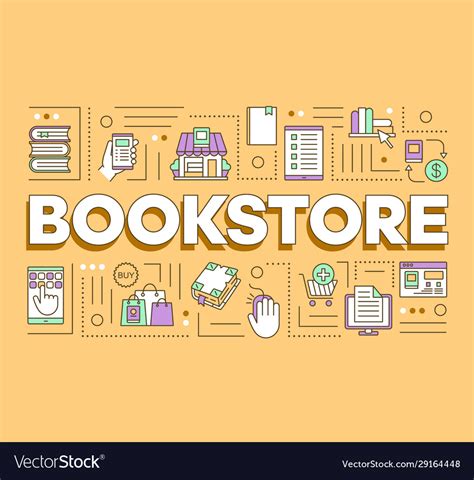 Bookstore word concepts banner buying books Vector Image