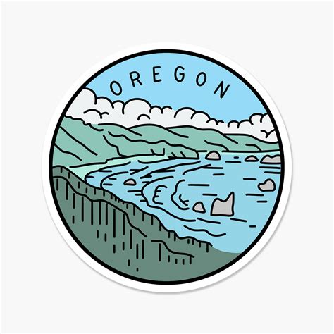 Oregon Illustrated US State Travel Sticker | Footnotes Paper