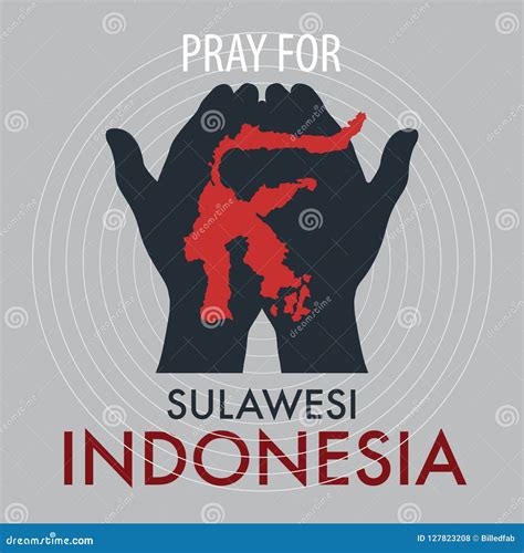 Pray for Palu Sulawesi Indonesia. Stock Vector - Illustration of ...