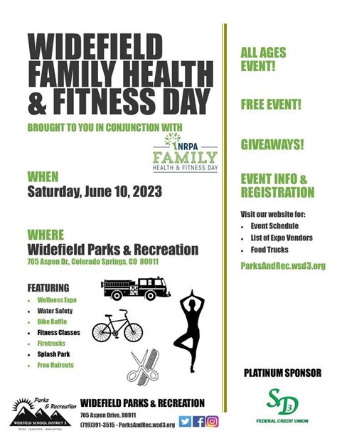 Widefield Family Heath & Fitness Day, Widefield Parks & Recreation, Colorado Springs, 10 June ...