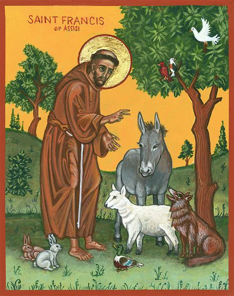 St. Francis Blessing the Animals Painting by Connie Wendleton - Pixels