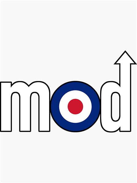 "Mod Logo with Arrow, White (Medium)" Sticker for Sale by shavenmonkeys ...