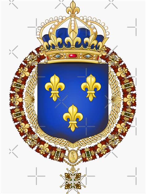 "Kingdom of France French Coat of Arms with Fleurs de Lys Vintage Style ...