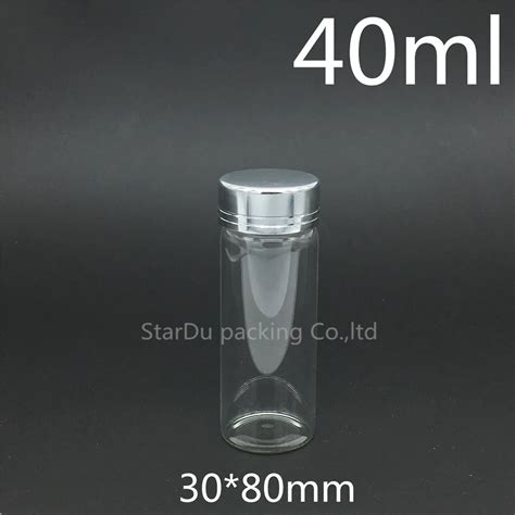 12pcs 30*80mm 40ml Screw Neck Glass Bottle With Aluminum Cover For Vinegar Or alcohol,carft ...