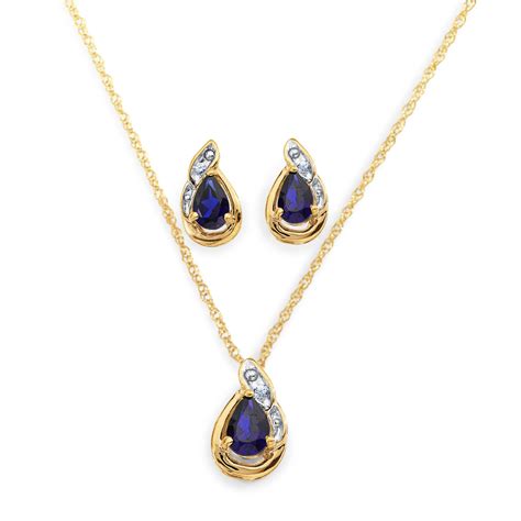 Sapphire Necklace & Earrings Set - Jewelry - Jewelry Sets