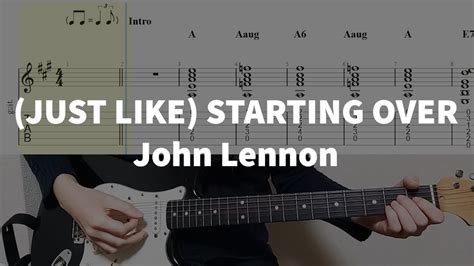 John Lennon - Starting Over Guitar Tabs - YouTube