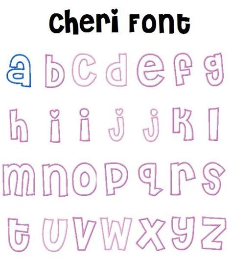 Cheri Font Applique BONUS Numbers Machine Embroidery Design - Etsy