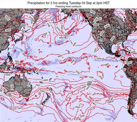 Pacific-Ocean Precipitation for 3 hrs ending Friday 06 Aug at 8pm HST