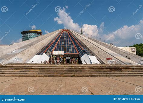 Front View of the Pyramid of Tirana. Editorial Photo - Image of center ...