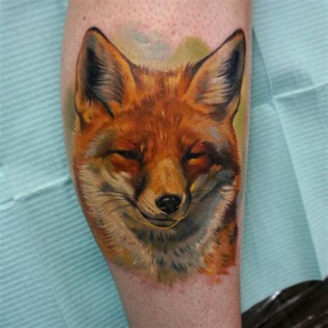 Realistic color Fox portrait tattoo made by Giena Revess | Fox tattoo design, Fox tattoo, Fox ...