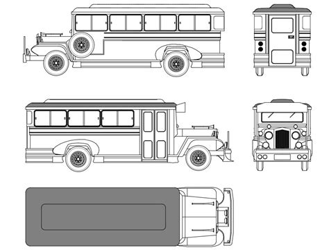 Philippine Jeepney - CAD Files, DWG files, Plans and Details