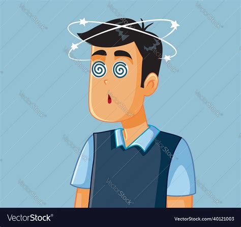 Dizzy man feeling sick cartoon Royalty Free Vector Image