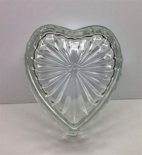 Homco heart shaped Bowl candy dish Diamond cube pattern heavy