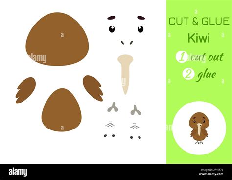 Cut and glue paper little kiwi bird. Kids crafts activity page ...