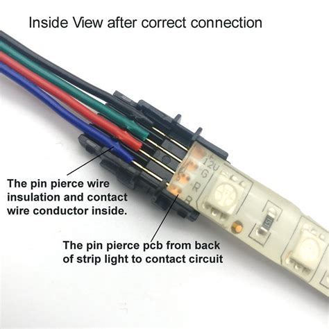 rgb led strip connector for 4 Pin 5050 LED Strip Lights, DIY Strip to wire