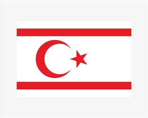 National Flag of Northern Cyprus. Turkish Cypriot Country Flag. Turkish Republic of Northern ...