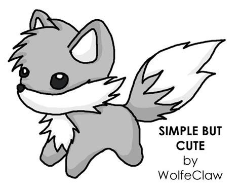 Easy animal drawings, Easy drawings, Cute wolf drawings