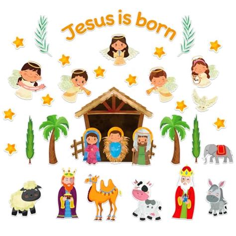 Snapklik.com : Jesus Is Born Christian Bulletin Board Decorations Set ...