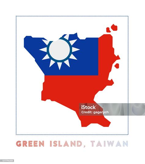 Green Island Taiwan Logo Map Of Green Island Taiwan With Name And Flag ...