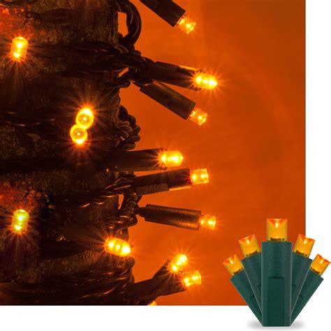 Kringle Traditions 5mm Amber LED Christmas Lights on Green Wire - Wintergreen Corporation