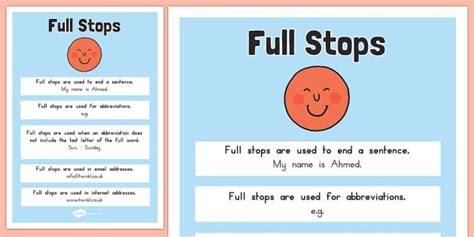 Full Stops Punctuation Poster (teacher made) - Twinkl