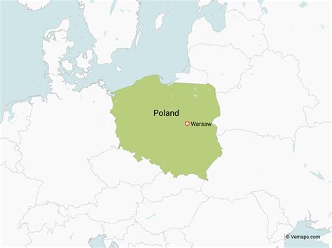 Map of Poland with Neighbouring Countries | Free Vector Maps