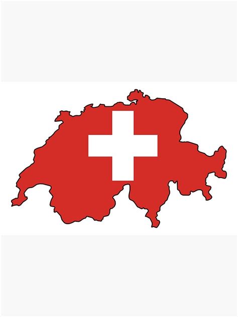 "Switzerland Flag Map" Poster for Sale by lilyandart | Redbubble