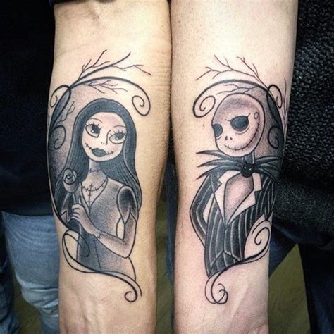 simple nightmare before christmas couple tattoos Skeleton Couple Tattoo ...