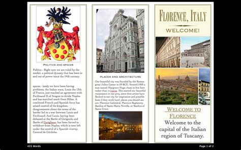 Travel Brochure Examples Italy